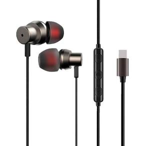 Fones de ouvido tipo-C Metal estéreo surround Survesports com microfone