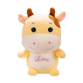 25cm bonito amarelo cartoon vaca amor boneca travesseiro brinquedo Valentim `