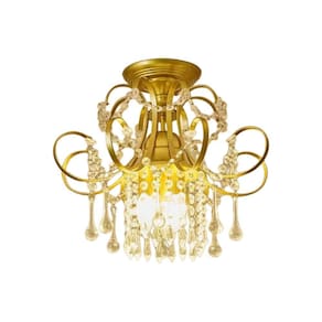 Lâmpada de teto de cristal dourado