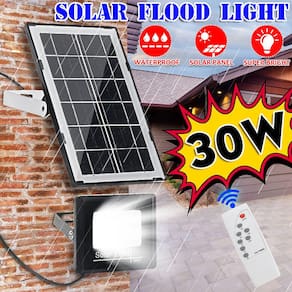 Luzes solares externas 30W 27LED à prova d`água com controle remoto