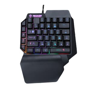 Uma mão 35 teclas teclado mecânico retroiluminado mini portátil ke