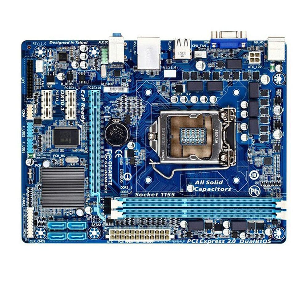 Placa-mãe de desktop genérica H61M-DS2 LGA 1155 DDR3 16GB