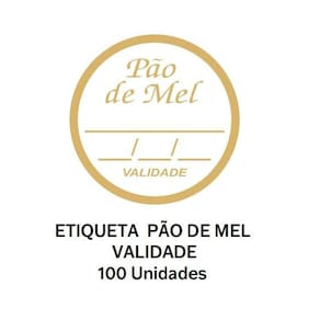 Kit 100 Etiquetas Pão de Mel Sabor Validade 3x3cm