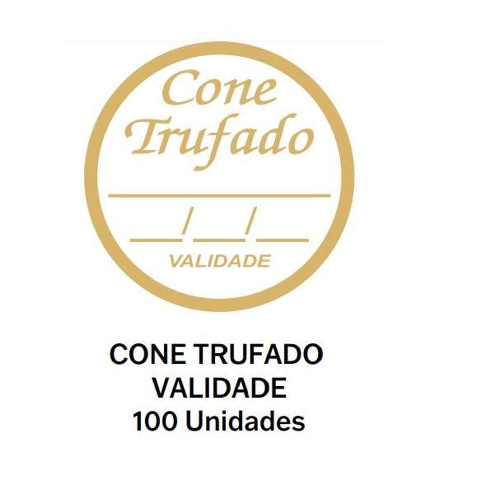 Kit 100 Etiquetas Cone Trufado Sabor Validade 3x3cm