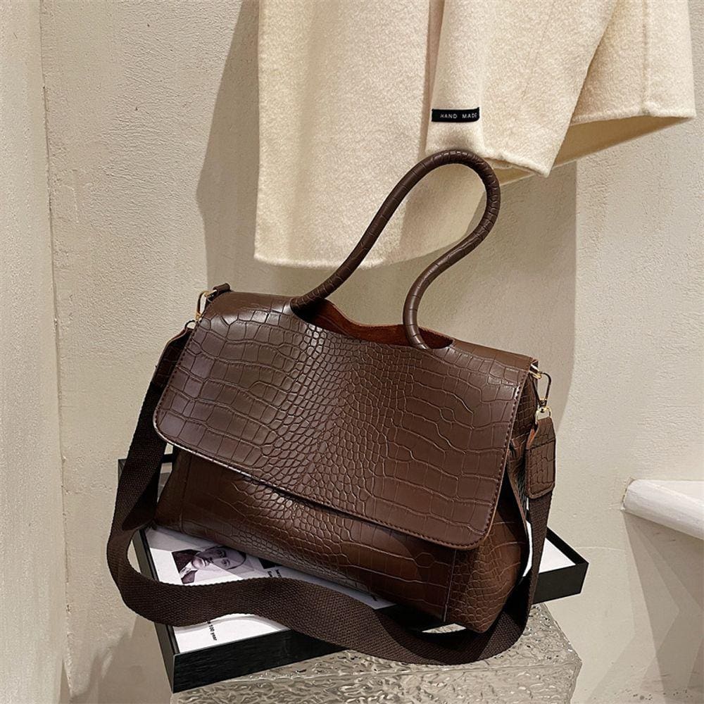 Sacola NIGEDU Crocodile Pattern Designer para mulheres