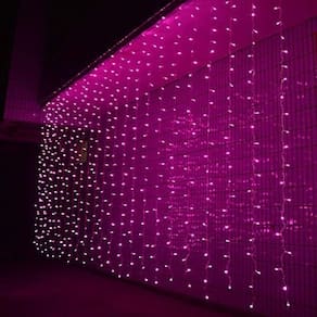 3x3M Lamp Strip 300 LED Cortina de Natal Luz Rosa-Clara