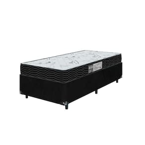 Cama Box Solteiro + Colchão D33 One Face - 56x88x188cm - Suede Preto