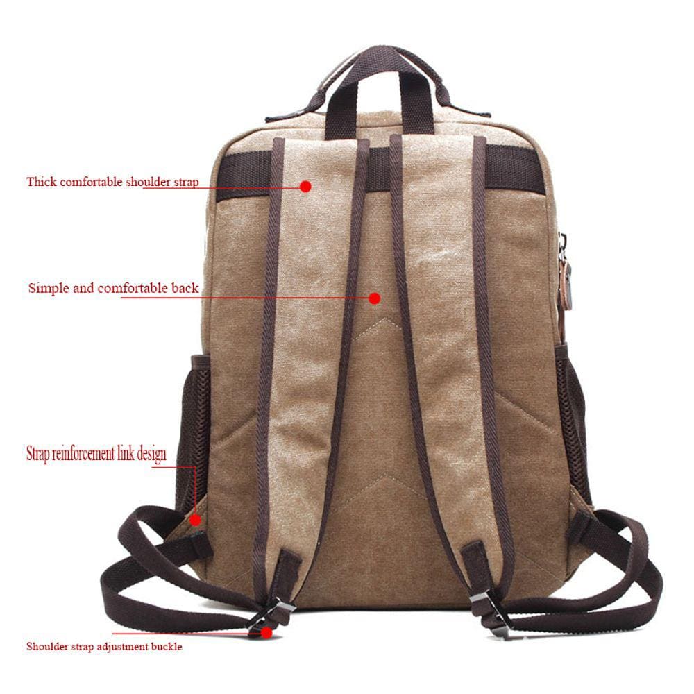 Mochila de lona 25L unisex - preta