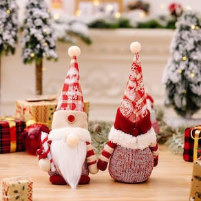 Decoração de brinquedo de pelúcia Christmas Gnomos para Papai Noel com floco de neve