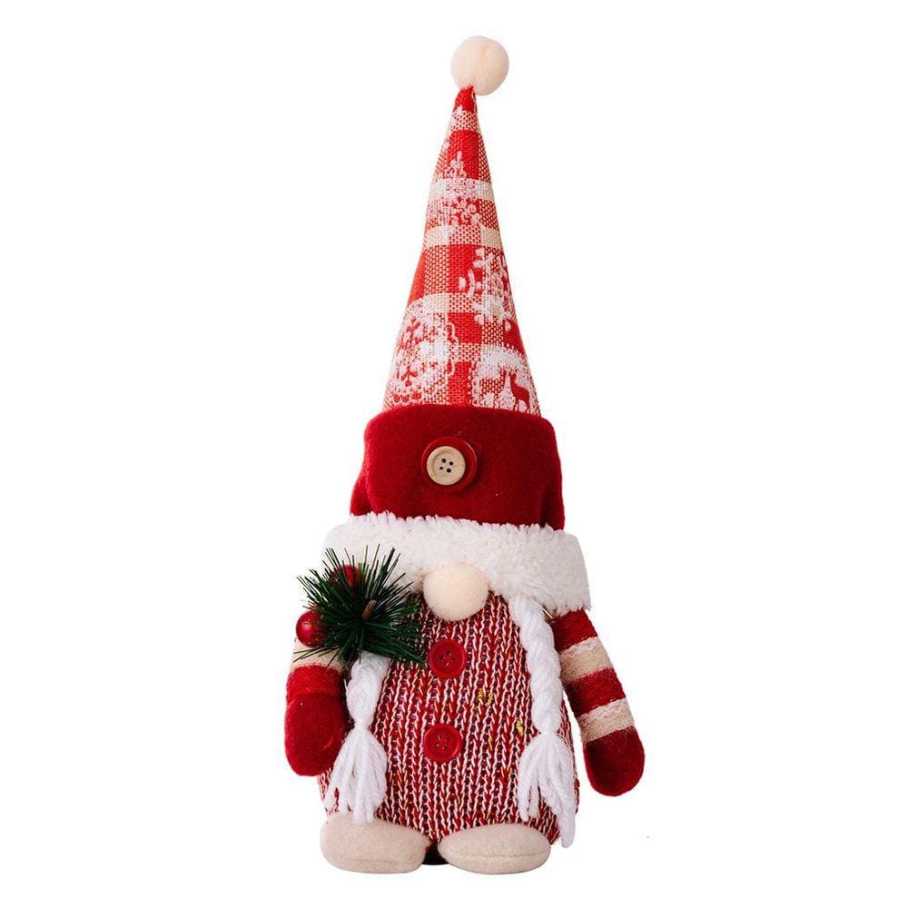 Chapéu xadrez de floco de neve com estatueta de Papai Noel de Natal