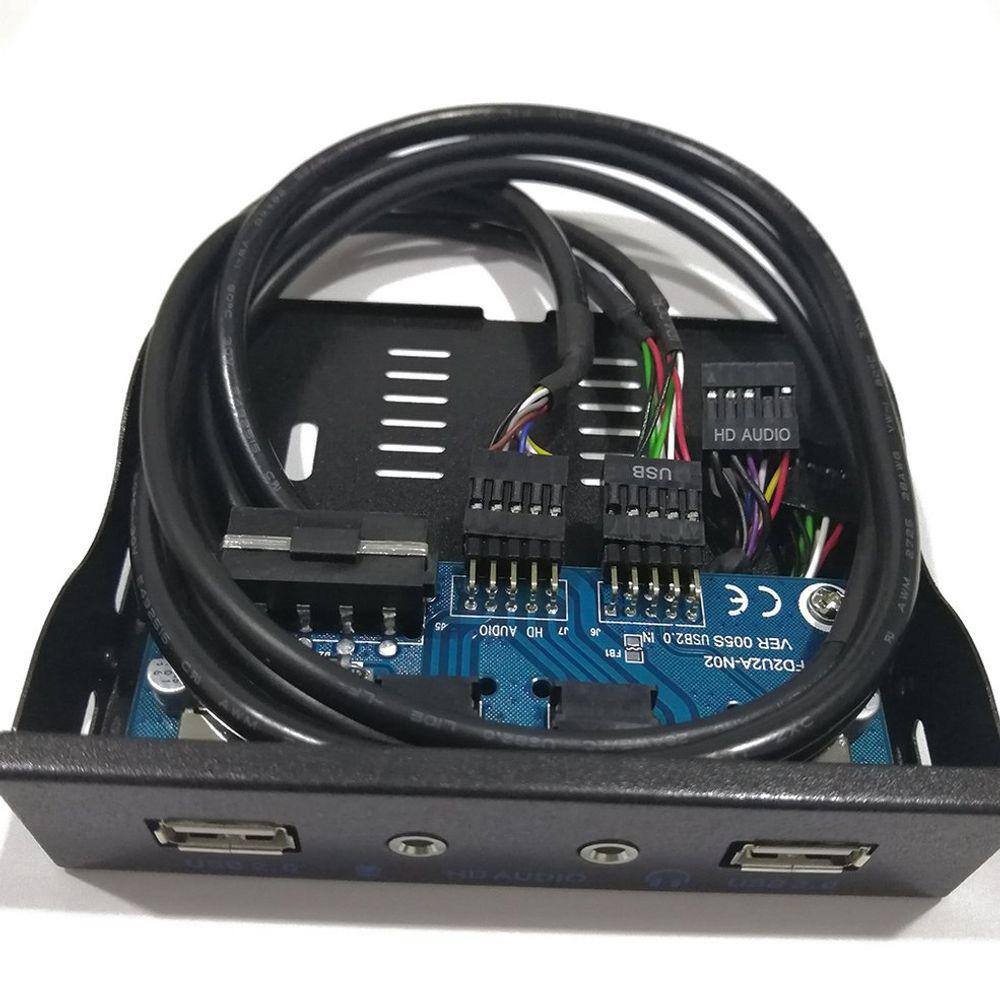 Saída de áudio USB 2.0 HUB combinada de 3,5" e 2 portas e unidade de disquete HD
