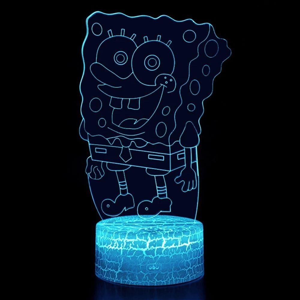 Melhor venda Bob Esponja 3D LED Luz Noturna 7 Cores + C Remoto