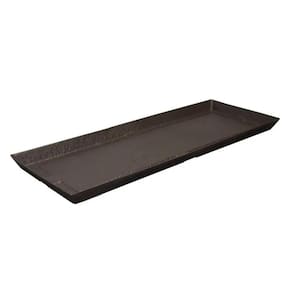 Prato para Vaso de Plantas de Planta Retangular Slim 84 Café