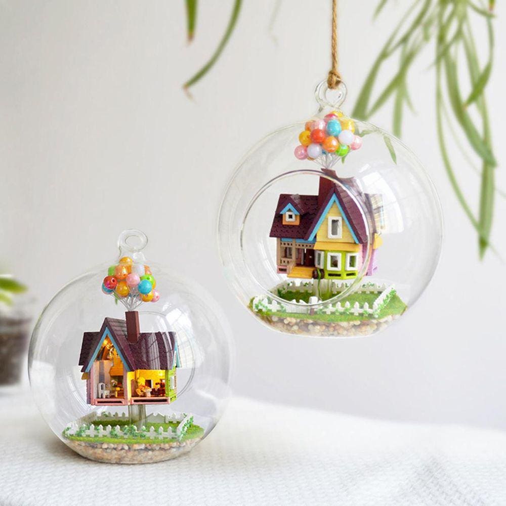 Regalo de control de luz en miniatura 3D DIY cristal Dollhou
