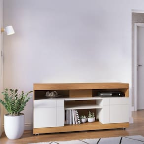 Rack para Tv até 47 Polegadas 2 Portas 4 Nichos Yara Freijó / Off White