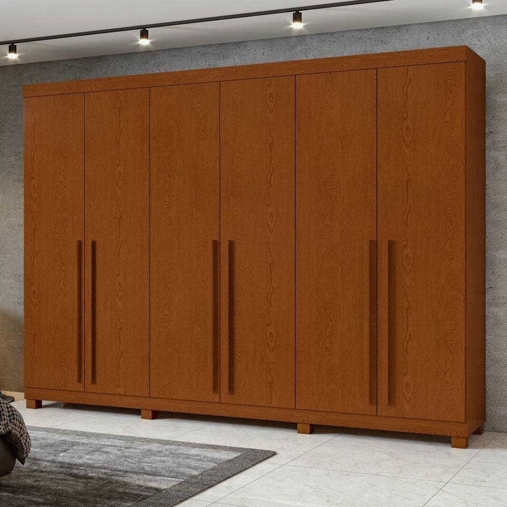 Guarda-roupa 6 Portas 4 Gavetas Bertha com Pés Frassino