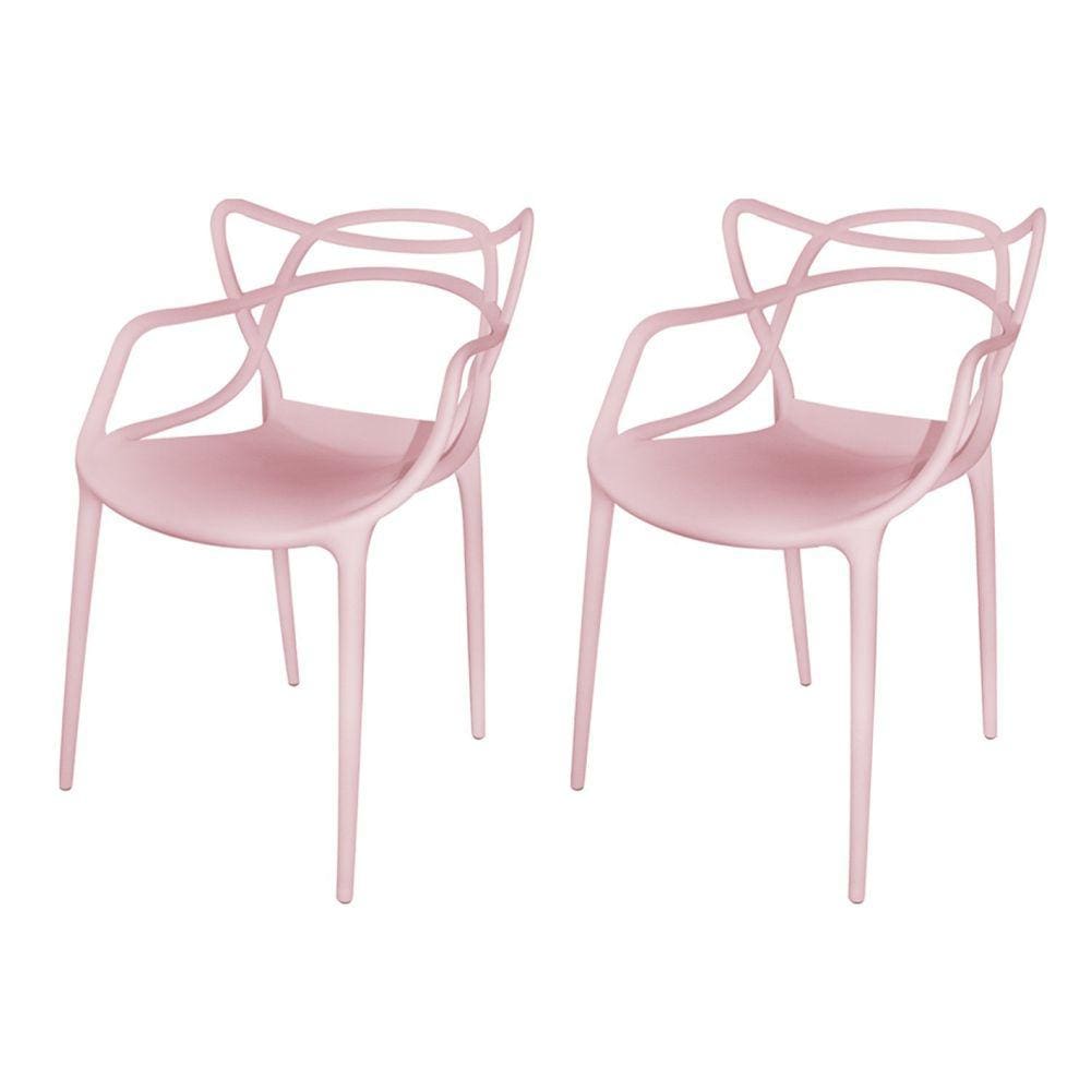 Conjunto com 2 Cadeiras para Sala de Estar Berrini Rosa