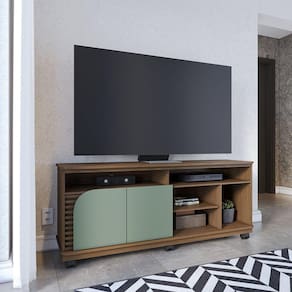 Rack Bancada 2 Portas Jurere 1500 Amêndoa / Hortelã
