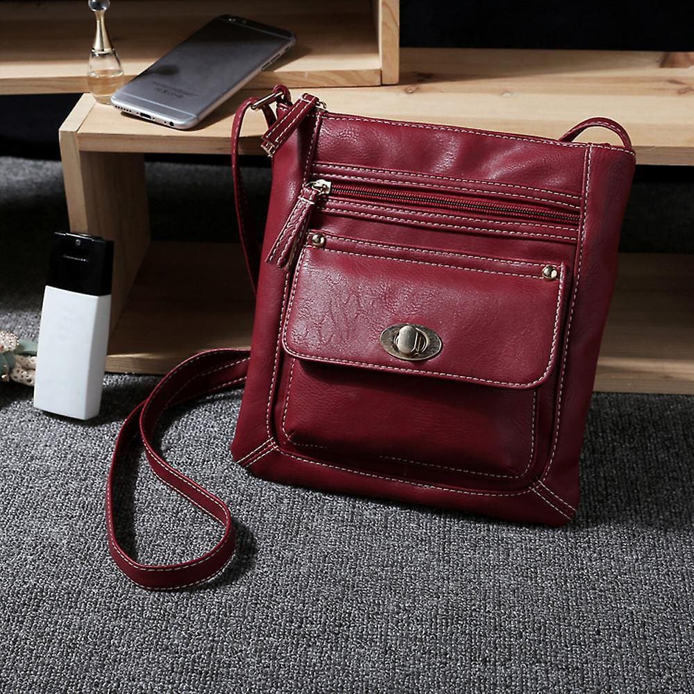Vermelho# Bolsa de couro para mulheres Cross Body Shoulder Messenger