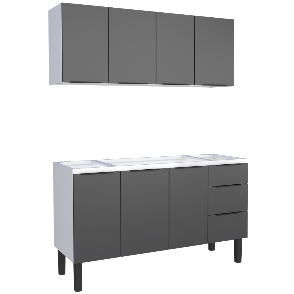 Conjunto Cozinha Jupter Gabinete- Aereo Aço 1.50 Mt Cozimax