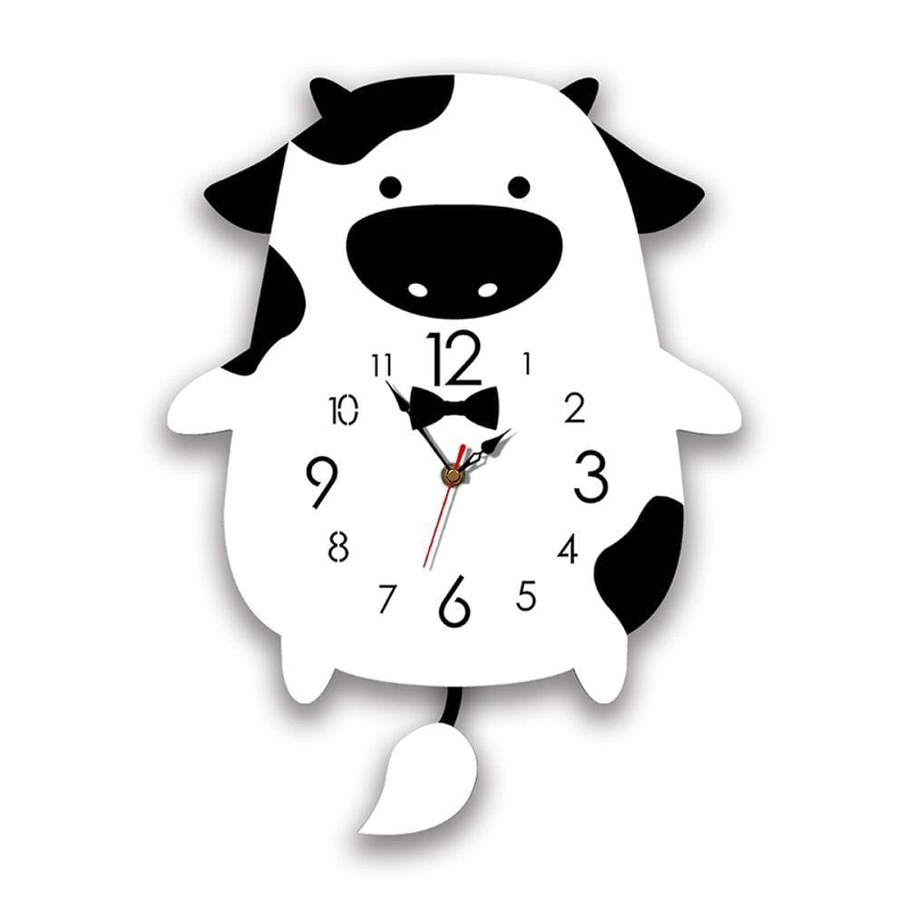 Mais vendido Relógio de parede Decoração criativa Vaca Swing Acryli