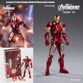 Boneco de ação ZT 10th Anniversary Iron Man MK7 VII 18cm