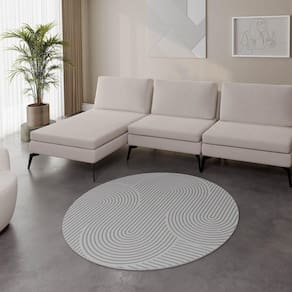 Tapete Redondo 1,40m Zen CabeCasa MadeiraMadeira Bege/Cinza