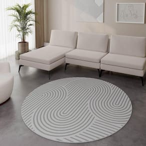 Tapete Redondo 1,90m Zen CabeCasa MadeiraMadeira Bege/Cinza