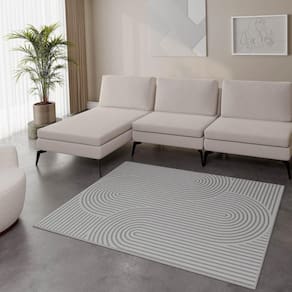 Tapete Retangular 1,50 x 2,00m Zen CabeCasa MadeiraMadeira Bege/Cinza