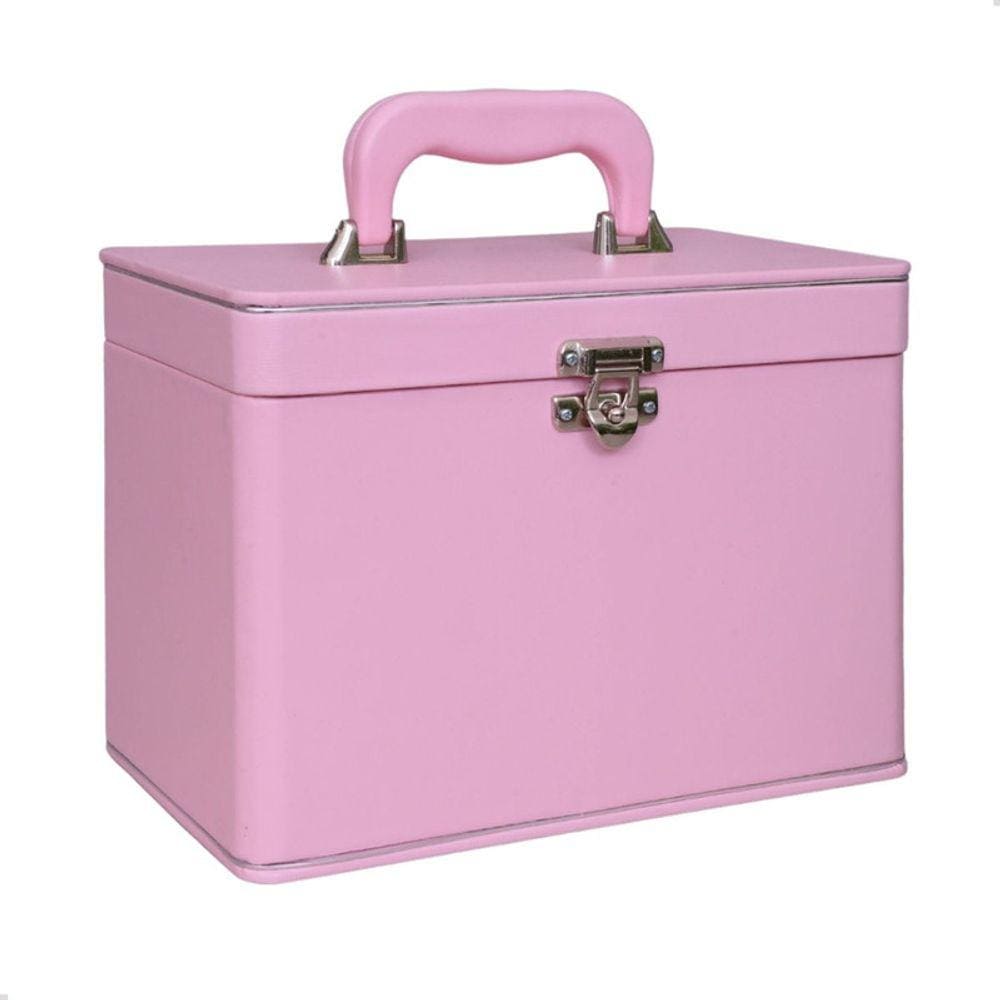 Maleta Box 240 fotos 15x21 com 4 Álbuns Fotográficos CEDRO ROSA BEBÊ Bebê Infantil Liso