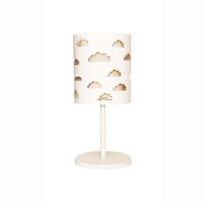 Abajur Infantil Nuvens Duplo Base Br 20x41 Cru/Branco