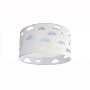 Luminária Plafon Nuvens Duplo 30x16 Azul/Branco