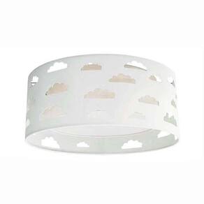 Luminária Plafon Nuvens Duplo Recorte Caqui 40x16 Caqui/Branco