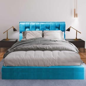 Cabeceira Cama Box Cherie Suede Moderna 140 Turquesa