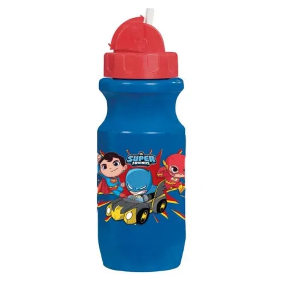 Copo Com Canudo Retrátil Super Friends 580ml - Baby Go