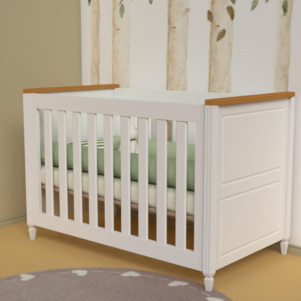 Berço Tudor Timber Branco/Marrom
