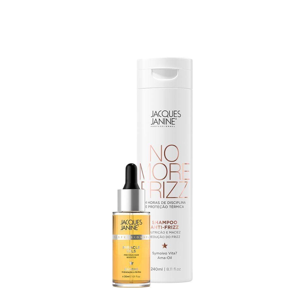 Kit Jacques Janine Professionnel No More Frizz Shampoo e Miracle Oils Baobab  (2 produtos)