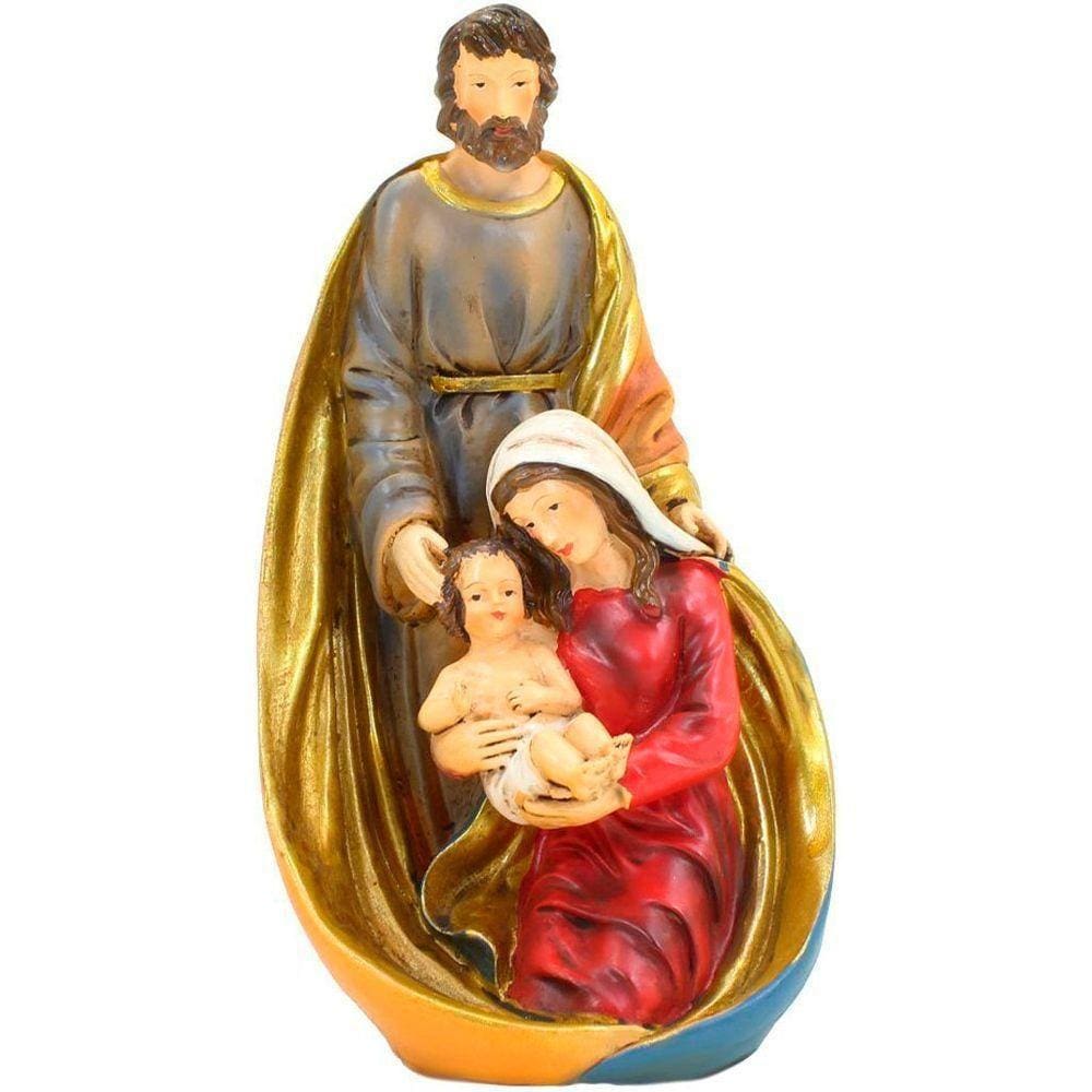 Presépio Estátuas Em Resina Sagrada Família Jesus 19cm