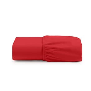 Lençol De Baixo Casal Queen Avulso Com Elástico Luiza Algodão Percal 180 Fios - Vermelho