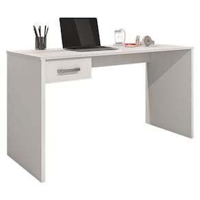 Mesa para Computador Gávea com Gaveta Branco Trama - Móveis Leão