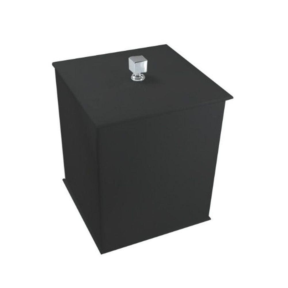 Lixeira Quadrada Acrilico Decor Duo Preta