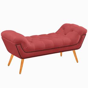 Recamier Calçadeira Casal 140cm Ayla Veludo Rosê - Montanaris Decor