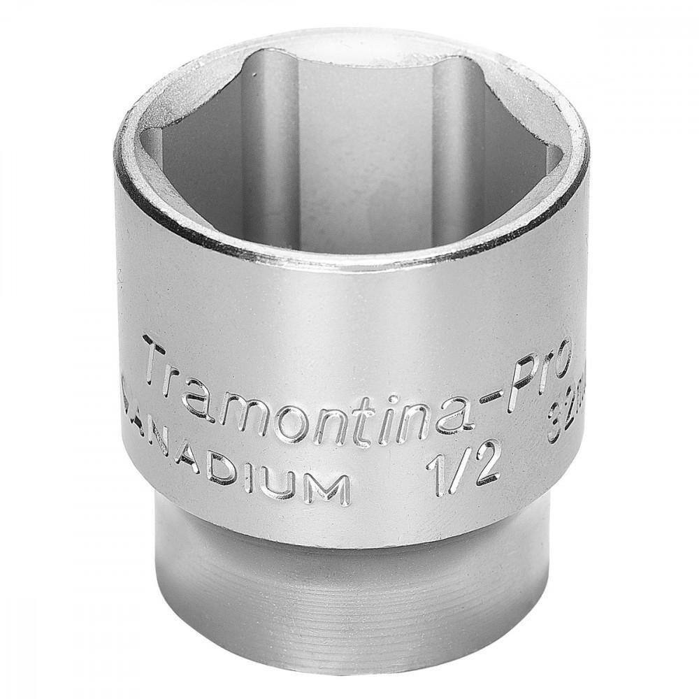 Soquete Sextavado Em Aço Cromo Vanadio 8 Mm - Encaixe 1/2 Tramontina Pro