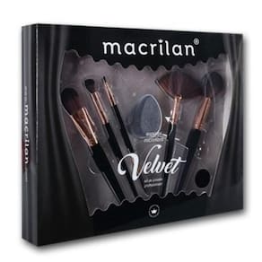 Macrilan Kit Velvet Com 5 Pincéis Para Maquiagem Ed010a