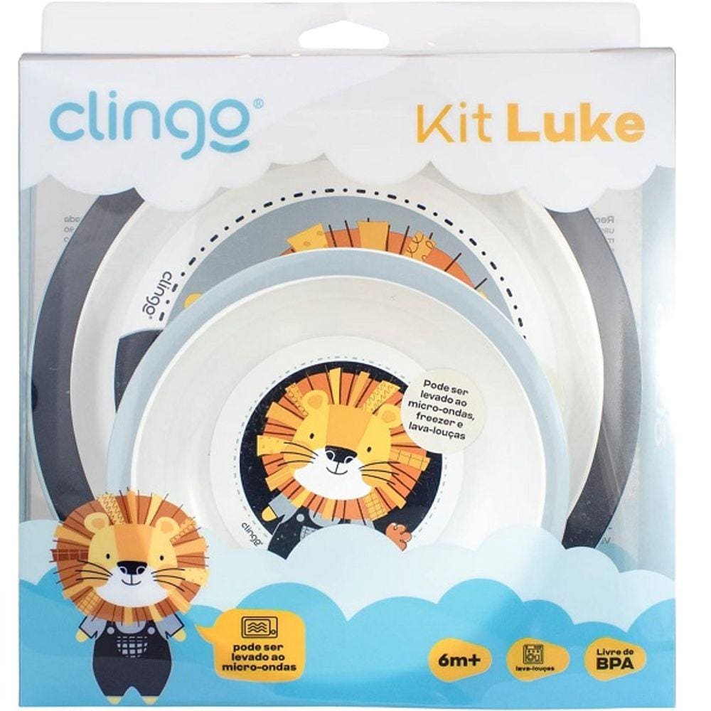 Kit Prato e Tigela BOWL Infantil Bebe Clingo