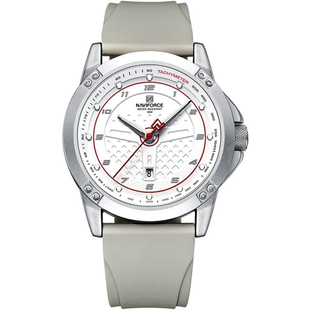 Relógio De Quartzo Masculino Casual Pulseira De Silicone Impermeavel Cinza