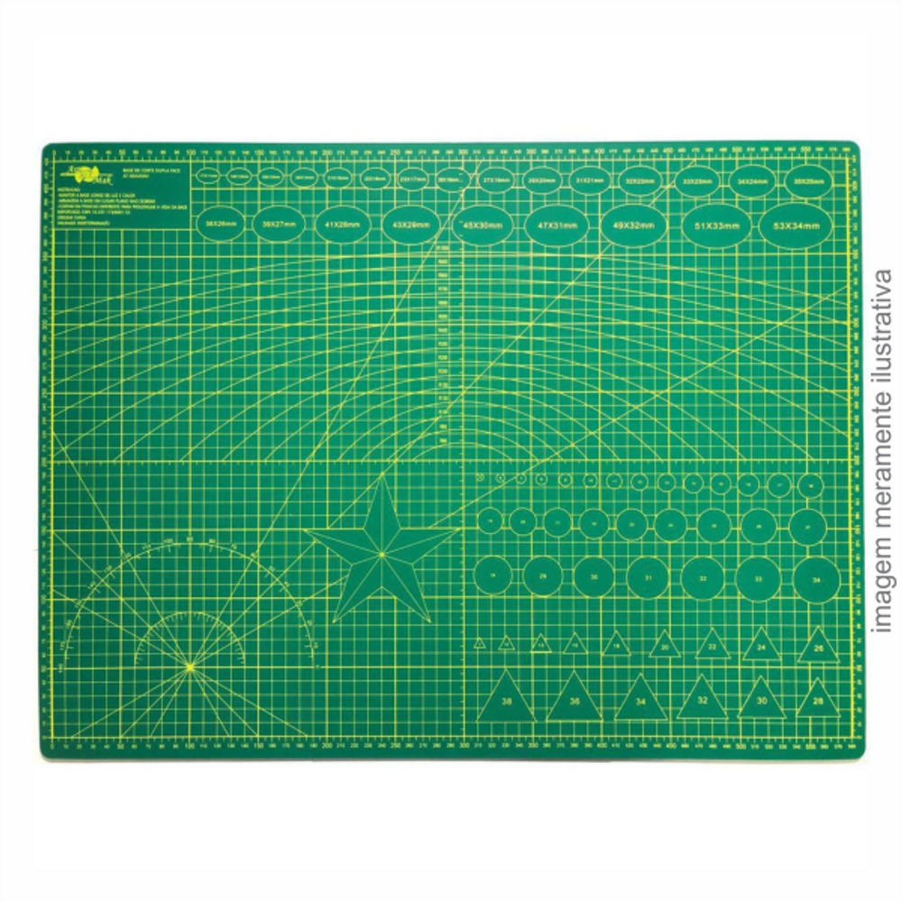 Base Placa Verde De Corte De Dupla Face - Medidas 45Cm X 30Cm X 3Mm