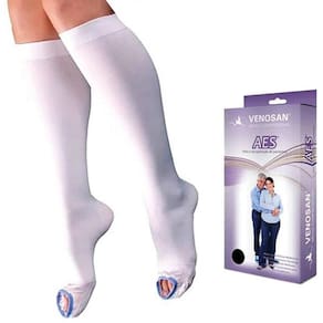 Meia 3/4 Antitrombo Venosan AES AD 18MMHG PE Aberto Esteril Branco XXG