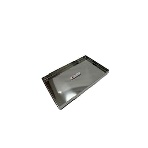 Bandeja Tabuleiro Forma De Canto Liso Inox 26 X 14 X 2