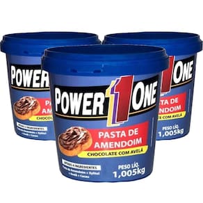 3X Pasta De Amendoim Power1One Chocolate Com Avelã 1,005 Kg